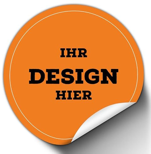 CUSMIZ Logo Sticker - Aufkleber Selbst Gestalten, Personalisierte Aufkleber für Firmenlogos, Hochzeiten, Partys, Festivals, 100 Stk Aufkleber in verschiedenen Formen und Größen - Rund