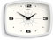 JONES CLOCKS® Film wanduhr | Retro rechteckige Uhr | 25cm | Weiß | Cooler midcentury designerlook für küche, Wohnzimmer oder büro