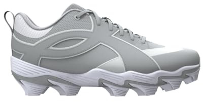 Under Armour Boys' Leadof Icon Low Rm Jr Baseball Cleats Trainers, 075 baseball grey baseball grey white, 3.5 UK