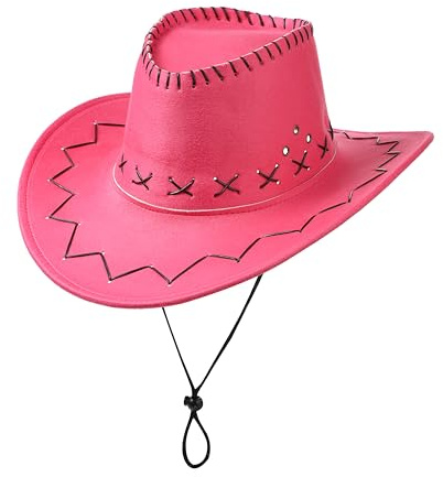 Komonee Western Cowboy Hat Sun Cap Faux Felt Leather Suede Fancy Dress Party Costume Outfit Travel Outdoor Sun Protection Mens Womens