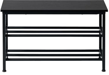FetiNes Schuhregal Metall mit 2 Ebenen Schuhschrank Sitzbank mit Stauraum für Wohnzimmer, Garderobe und Flur 73 * 30 * 45 cm