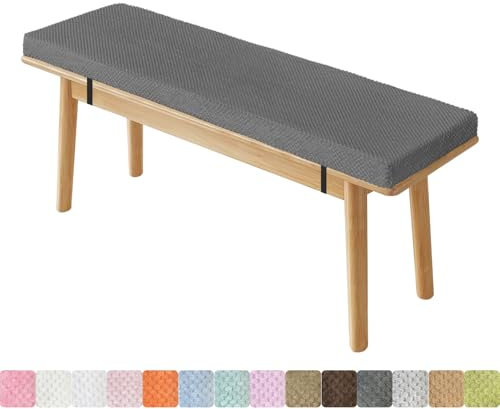 Lsjoaw Bankauflage Sitzkissen Mit 2 Spanngurten Bequeme Waschbare Rutschfestes Sitzauflagen Sitzbank Auflage Bank Outdoor Sitzauflage 70X40X3CM Grau