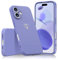 ScandiCasis for iPhone 16 Cute Case, Heart Pattern Soft Silicone Phone Case Protective Shockproof Cover for Women Girls, Blue-Grey