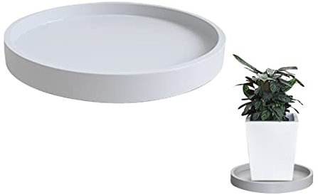 Juego de 5 platos de plástico blanco para plantas (20 cm, 30 cm, 40 cm, 50 cm, 60 cm), platillos para macetas de interior para plantas