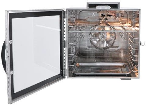 Edelstahl Dörrautomat, 1000W 42.5L Dörrgerät mit Ölabtropfschale und 20 Haken, Temperaturbereich 30-90°C, 24H Timer, für Rindersteaks, Würstchen, Jerky