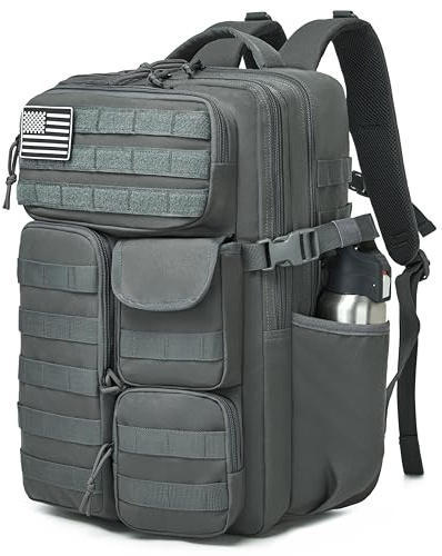Wotony Taktischer Rucksack – Militärischer wasserdichter Rucksack mit mehreren Taschen und taktischer Ausrüstung für den Außenbereich, Dunkel_Grau, 35L, Taktischer Rucksack