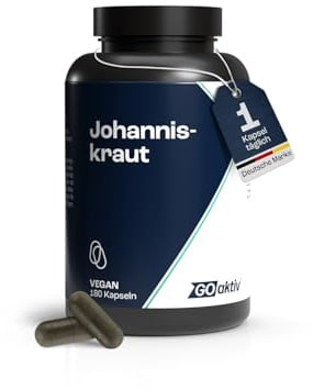 GOaktiv® Johanniskraut Kapseln – pflanzliche Ergänzung zur Unterstützung innerer Balance – vegan, ohne Zusatzstoffe & geschmacksneutral – 180 Kapseln Vorratspack