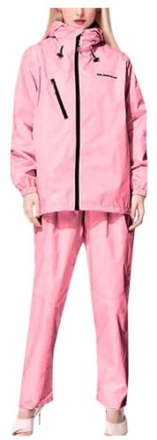 Regenjacke Damen Wasserdicht 2 Teilig Regenkleidung Fahrrad Damen Leichte Atmungsaktiv Wasserdicht Regenanzug Mit Kapuze Dünne Regenkombi Regenjacke Regenhose für Fahrrad Motorrad Wandern