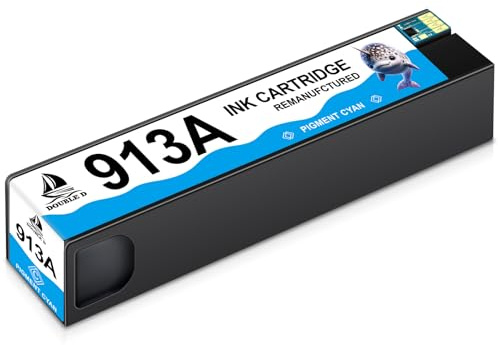 DOUBLE D 913A Tintenpatronen, Nicht von Update betroffen, für HP 913A Tinte, für HP 913 Cyan Tinte Kompatibel mit HP PageWide MFP 377dw 352dw 477dw 452dw 452dn 577dw 577dn 552dw 577z p57750dw Pack