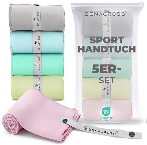 Zenacross - Asciugamano Microfibra Palestra - 40x77cm (Set 5) - Pastello