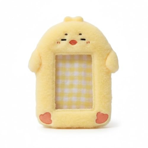 TEOZBLU Photocard Holder Kpop,Niedlicher Plüsch Kartenhalter, Fotokartenhalter,Fotokarten Halter Kpop,Weiche Cartoon Foto Schutzhülle Idol Kartenhülle Mädchen Koreanischer Stil Kartenhülle(Gelbe Ente)