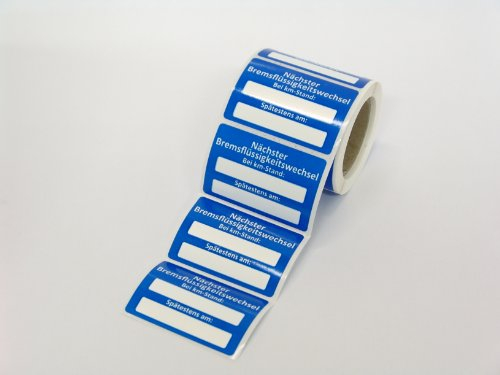 Kundendienst Aufkleber Serviceaufkleber Inspektionsaufkleber (5 Stück, Nächster Bremsflüssigkeitswechsel bei)