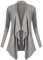 Urban GoCo Damen Strickjacke Cardigan Langarmshirt Wasserfall Strickmantel (XL, Hellgrau)
