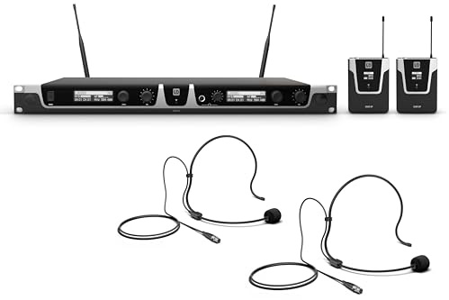 LD Systems U505 BPH 2 - Dual - Wireless Microphone System with 2 x Bodypack and 2 x Headset - 584-608 MHz
