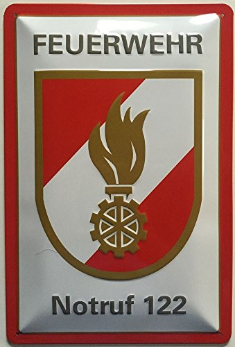 Blechschild Feuerwehr Logo 30 x 20 cm