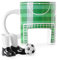 MostroMania Tazza da Colazione in Ceramica con Motivo Campo da Calcio per Giocatori e Tifosi, Porta, Scarpini e Pallone, Mug Decorative, Accessori Cucina, Idee Regalo Compleanno per Lui