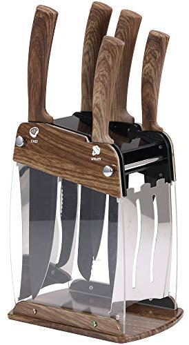 San Ignacio Moncayo Messer-Set, 6-teilig, Edelstahl, Braun
