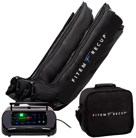 Fitem Bottes de Pressothérapie - 4 chambres, 6 Modes - Massage des Jambes et pieds - Drainage lymphatique - Jambes Lourdes - Rétention d'eau - Anti-Cellulite - Récupération sportive - Garantie 2 ans