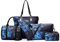 2E-youth Damen Set Handtasche, Umhängetasche, Geldbörse, Schwarz/Blau