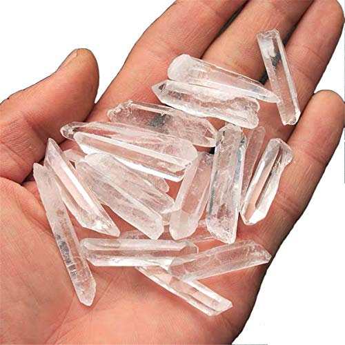 Techson Natural Clear Crystal, 100g Reiki Healing White Quartz Rough Stone, Irregular Shape Cluster Points Pillar for Lapidary Polishing Home Decor (3.5oz)