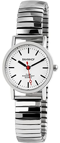 Bahnhof Damen - Uhr Metall Zugband Comfort Armbanduhr Analog Quarz 170050