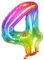 Folat 63244 Folienballon Yummy Gummy Rainbow Ziffer/Zahl 4-86 cm, Mehrfarbig