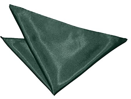 WedDecor Solid Forest Green Satin Pocket Square for Men – Handkerchief for Suit, Formal Wear, Wedding Gift, Prom, Party – Unisex Fashion Plain Pocket Hankies, Silky Pocket Square, 1pc