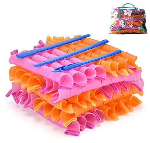 40pcs Heatless Spiral Hair Curlers for Long Hair - Heatless Curls Overnight 22inch Magic Hair Rollers No Heat Curlers for Women Kids