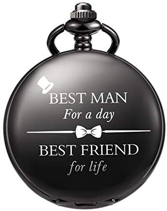 TREEWETO Personalisiert Gravierte Taschenuhr - Best Man Quarz Fobwatch - Bräutigam Geschenke Für Hochzeit | Trauzeuge Geschenke - Hochzeitsgeschenk