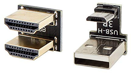 ELECROW Raspberry Pi 3 Connector, Micro USB to USB A Adapter & HDMI to HDMI Adapter (180 Degree Angle, Male to Male) Kit for ELECROW RC070S 7 Inch Monitor
