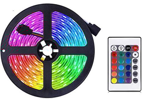 AIJIAER LED Strip Lights Colour Changing RGB Fairy Light Set with Remote Control Ideal for Room, Home, Kitchen, Parties (2m)