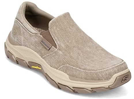 Skechers Respected-Fallston, Lona sin Cordones Hombre, Taupe, 45 EU
