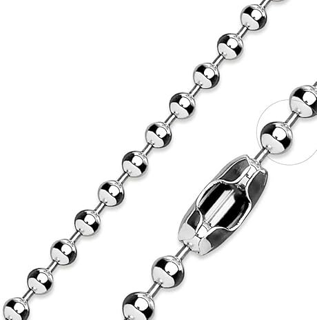 Bungsa Kugelkette Silber 4mm aus Edelstahl Unisex