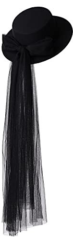 COSDREAMER Viktorianischer Punk-Spitzenhut für Damen im Gothic-Stil (schwarz/weiß).