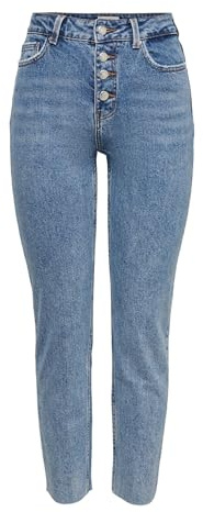 ONLY Damen Jeans ONLEMILY Ankle MAE06 - Straight Fit - Blau - Light Blue Denim