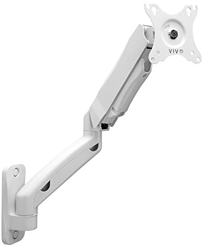 VIVO Single Monitor Counterbalance Wall Mount for 32 inch Screens up to 19.8 lbs, Full Motion, Max VESA 100x100, White, MOUNT-V001GW
