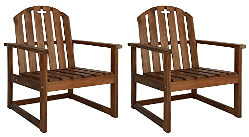 INLIFE Garten-Armlehnstühle 2 STK. Massivholz Akazie