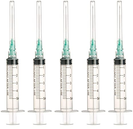 20 Stück Industrie Labor Luer Lock Transparent Kunststoff Dosierwerkzeug (5ml 0.8mm, 20)