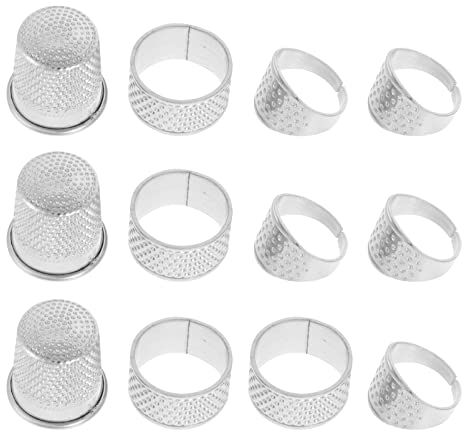 MAGICLULU Fingerhüte zum Nähen 15 Stück Fingerhüte aus Eisen Ring Fingerhut Daumen Fingerhut Fingerhut Metall