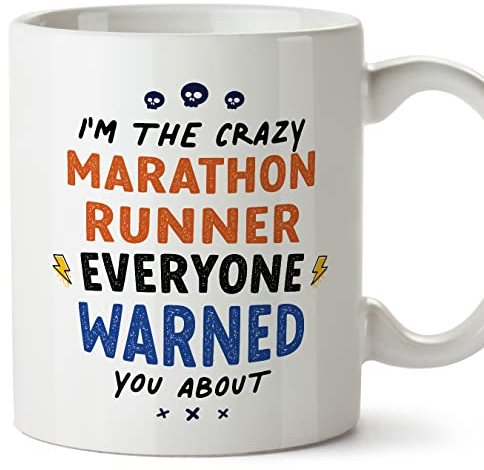 MUGFFINS Marathon Runner Mug - in English - Everyone Warned You About - Funny Gift for Colleagues - Ceramic 11oz Mug