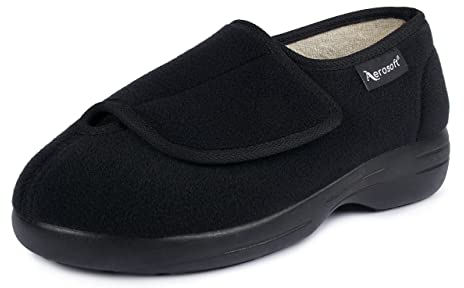 Aerosoft Scarpa bassa Stretch 12 Donna Uomo Antiscivolo Chiusura a strappo Plantare Estraibile (nero, 42 EU)