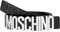 Moschino Mittlerer schwarzer Gürtel matt Logo silber tg 46, Nero, 40