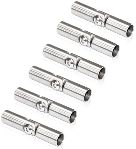 PRIOstahl Gelenkverbinder Stabverbinder flexibler Verbinder mit Gelenk Füllstab Traversenhalter - 6 x Verbinder Stellbar 10 mm aus Edelstahl V2A für Stab Rundstab Treppengeländer Geländerbau