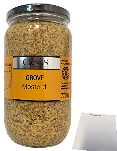 Clovis Grove Mosterd grober Senf (770g Glas) + usy Block