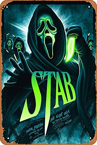 Blechschild – Stab Scream Horror-Film-Poster, 30,5 x 20,3 cm