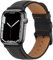 HITZEE Leather Straps Compatible with Apple Watch Strap 42mm 41mm 40mm 38mm for Women Men, Genuine Leather Band Compatible with Apple Watch Ultra SE2 SE Series 10 9 8 7 6 5 4 3 2 1, Black