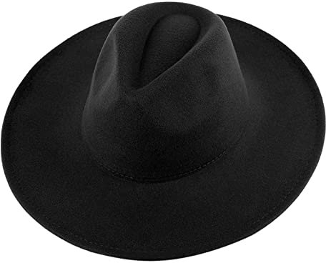 Winter Cap Damen Fendt Cap Kinder Einfarbiger britischer großer Jazz-Wollhut für Unisex-Mode Herren Hüte Wollfilz Cap Damen L (Black, One Size)