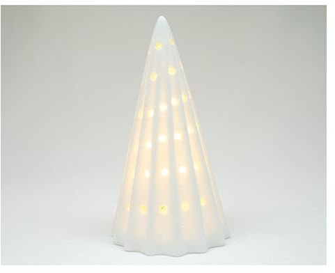 OSMA Weihnachtsbeleuchtung für den Innenbereich, Modell Porcelain LED Baum, 11,5 x 6 cm, weiß