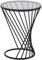 RAtsch Beistelltisch Moderner Kleiner Draht-Beistelltisch, Metall-Glas-Kaffee-Beistelltisch mit Sofa-Beistelltisch, Beistelltisch, einfache Montage (Farbe: Schwarz)