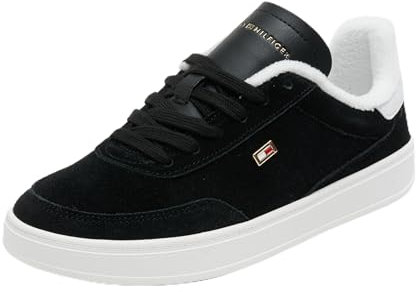 Tommy Hilfiger Baskets Femme Heritage Court Sneaker Chaussures, Noir (Black), 36